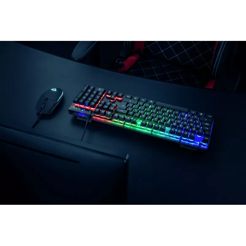 Trust GXT 838 Azor klaviatūra su pele, žaidimų, USB, vokiška, juoda