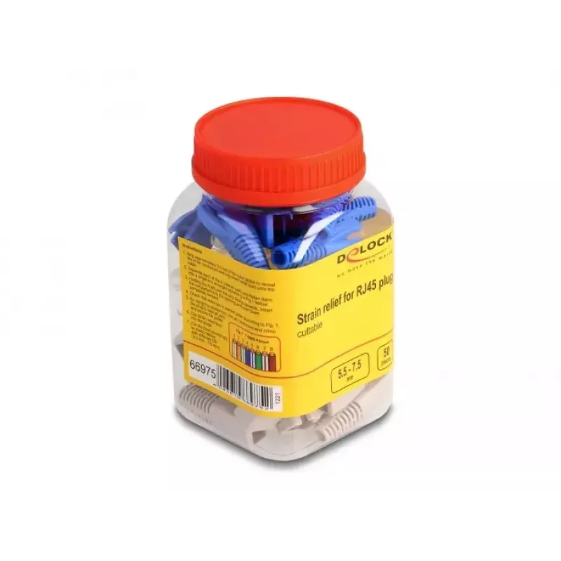 DeLOCK apsauga nuo tempimo RJ45 kištukui pjaustomas rinkinys 50 vnt. spalvotas