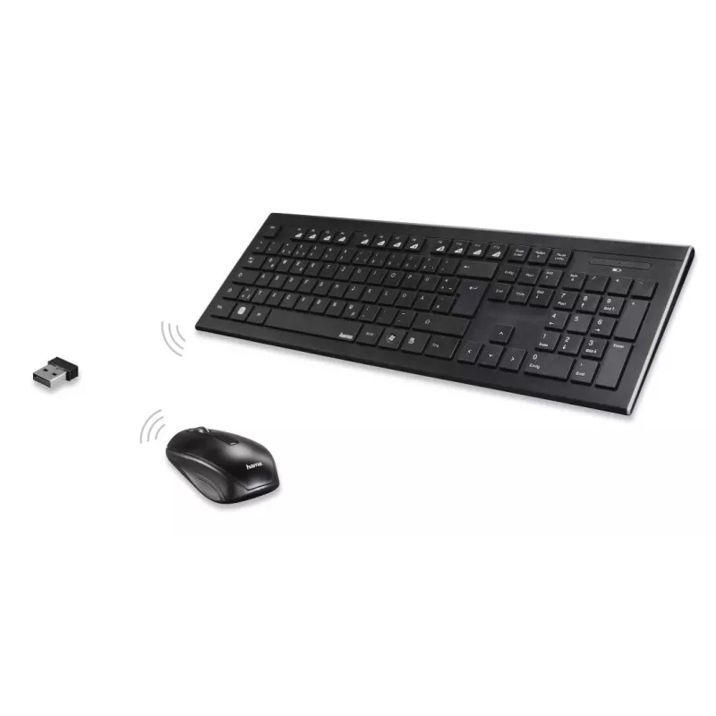 Hama Cortino klaviatūra pelė įtraukta Namai/Biuras RF belaidė QWERTY ukrainietiška juoda