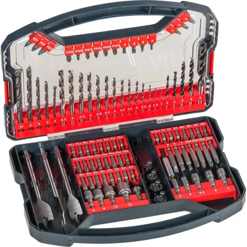 Grąžtų rinkinys KWB Promo Box Standard 101 dalis plytoms metalui medžiui