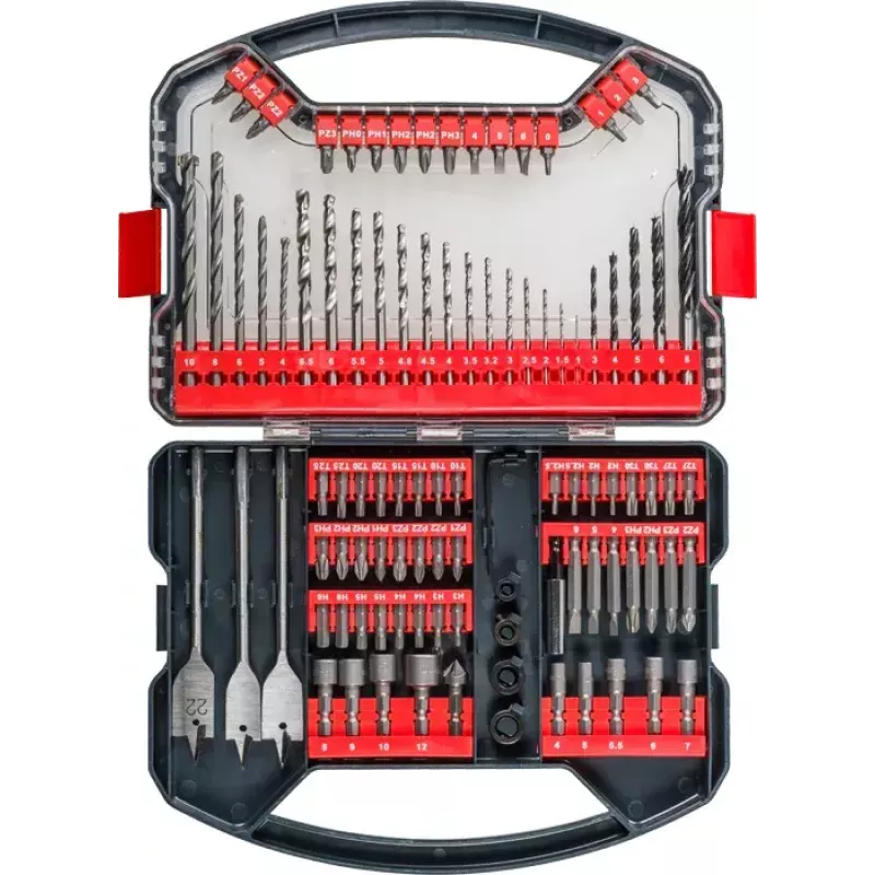 Grąžtų rinkinys KWB Promo Box Standard 101 dalis plytoms metalui medžiui