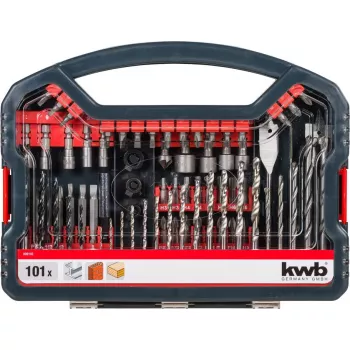 Grąžtų rinkinys KWB Promo Box Standard 101 dalis plytoms metalui medžiui