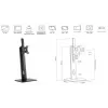 eSTUFF GLB226004 monitoriaus laikiklis / stovas 81,3 cm (32 colių) Stalinis Juodas