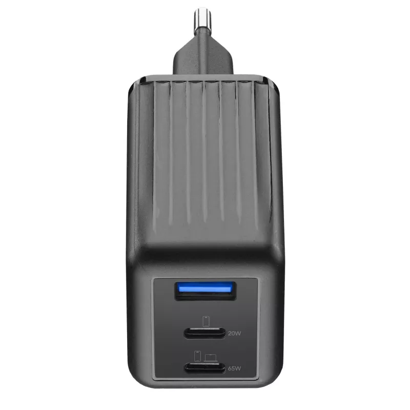 Cellularline Multipower Micro 65W itin kompaktiškas 65W greitas tinklo įkroviklis su 3 prievadais
