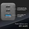 Cellularline Multipower Micro 65W itin kompaktiškas 65W greitas tinklo įkroviklis su 3 prievadais