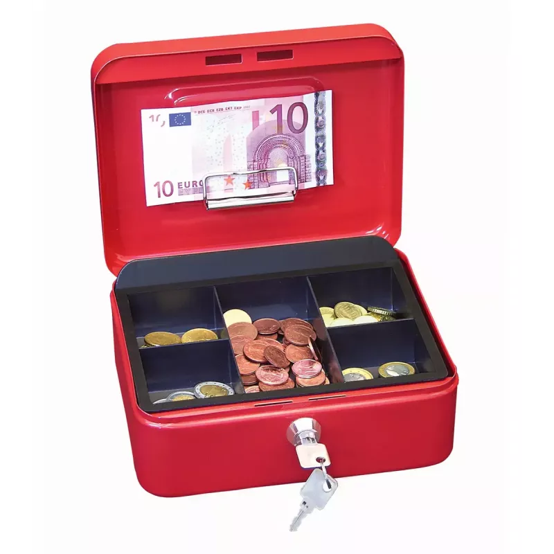 Grynųjų pinigų / bilietų dėžutė WEDO 145 202H plieninė raudona