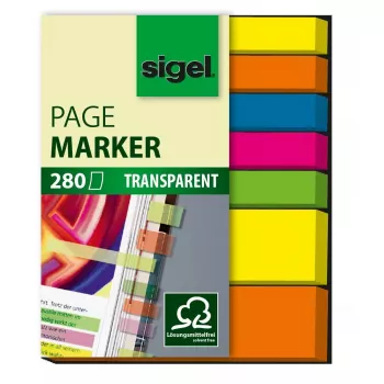 Žymeklių rinkinys Sigel HN616 lankstūs mėlyni, žali, oranžiniai, geltoni 280 vnt.