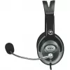 Manhattan Stereo Over-Ear Headset (3.5mm), Microphone Boom (padded), Adjustable Steel Headband, In-Line Volume Control, Ear Cushions, Std 2x 3.5mm stereo jack/plug for audio/mic use, kabelis 2.5m, 3 Year Warranty