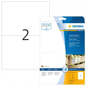 Etiketės A4 HERMA 10910 baltos itin stipraus sukibimo popierius matinis