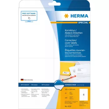 Lipnios spausdintuvo etiketės HERMA A4 105x148 mm