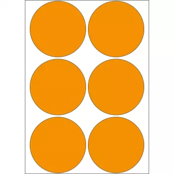 Universalūs lipdukai HERMA 2284 švytinčiai oranžiniai 50 mm apvalūs 144 vnt.