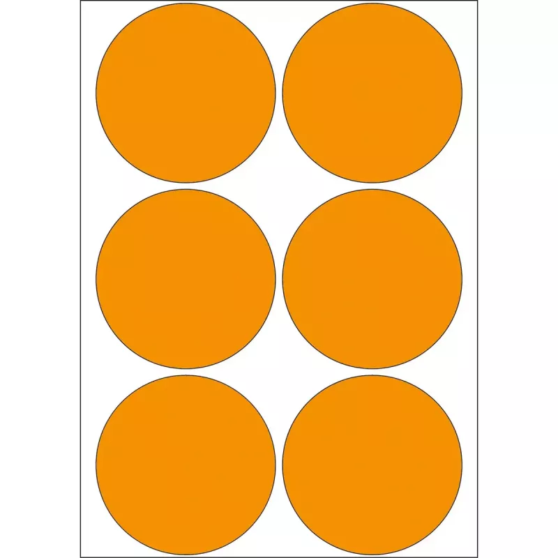Universalūs lipdukai HERMA 2284 švytinčiai oranžiniai 50 mm apvalūs 144 vnt.
