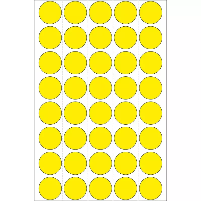 Daugiafunkciai lipdukai HERMA 1280 vnt. apvalūs geltoni 19 mm