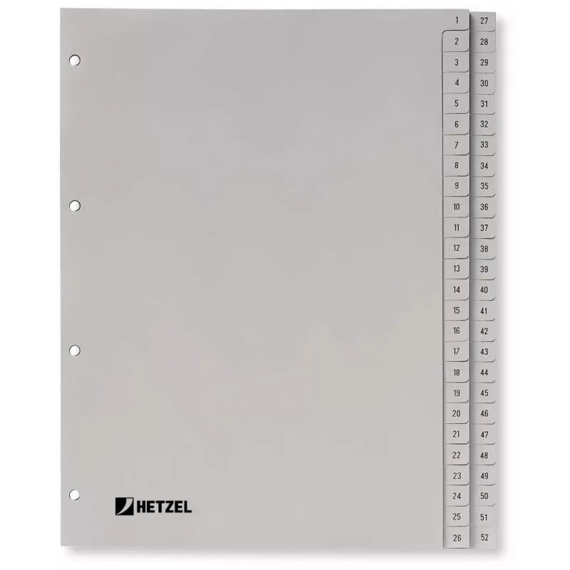 Rexel PP skirtukai, pilki, skaitmeniniai, pilka, A4, 225 mm, 300 mm, 7 mm, 1 vnt.
