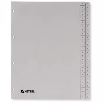 Rexel PP skirtukai, pilki, skaitmeniniai, pilka, A4, 225 mm, 300 mm, 7 mm, 1 vnt.