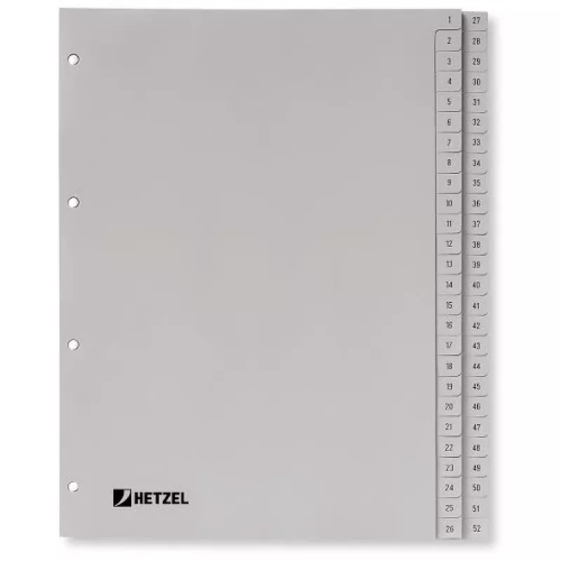 Rexel PP skirtukai, pilki, skaitmeniniai, pilka, A4, 225 mm, 300 mm, 7 mm, 1 vnt.