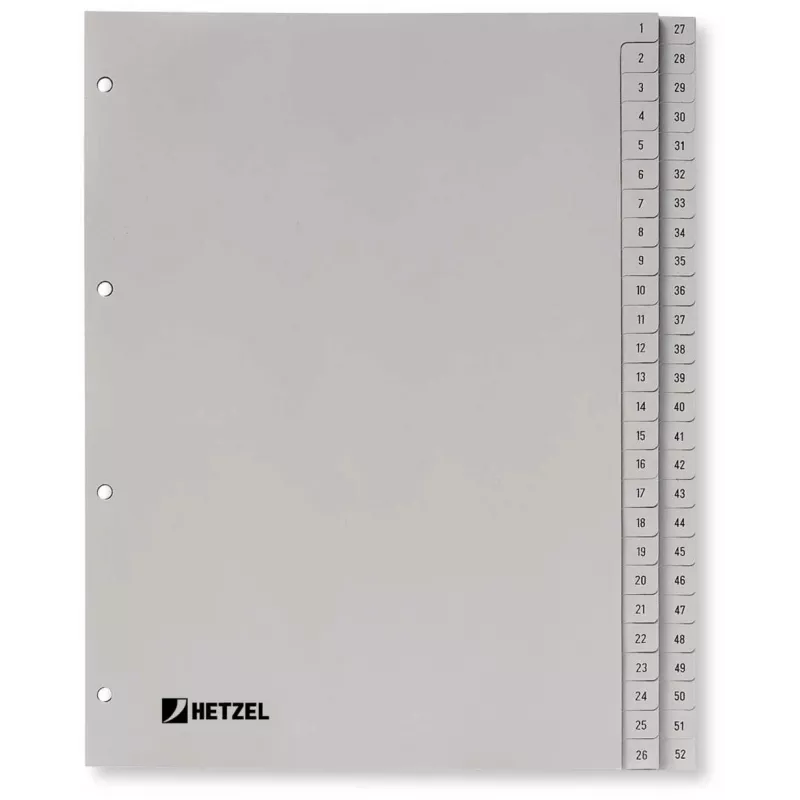 Rexel PP skirtukai, pilki, skaitmeniniai, pilka, A4, 225 mm, 300 mm, 7 mm, 1 vnt.