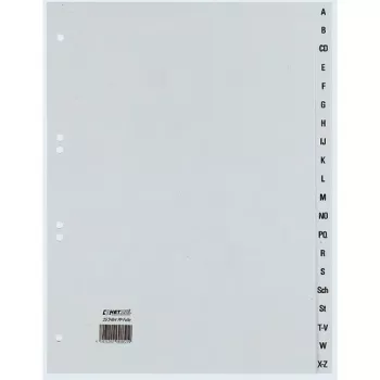 Rexel PP skirtukai, pilki, abėcėliniai, abėcėlinis skirtukų indeksas, polipropilenas (PP), pilka, A4+, 246 mm, 297 mm