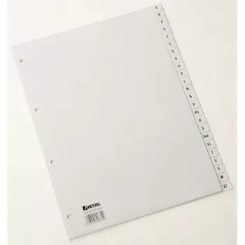 Rexel PP skirtukai, pilki, abėcėliniai, raidinis skirtukų indeksas, polipropilenas (PP), pilka, A4, 226 mm, 297 mm