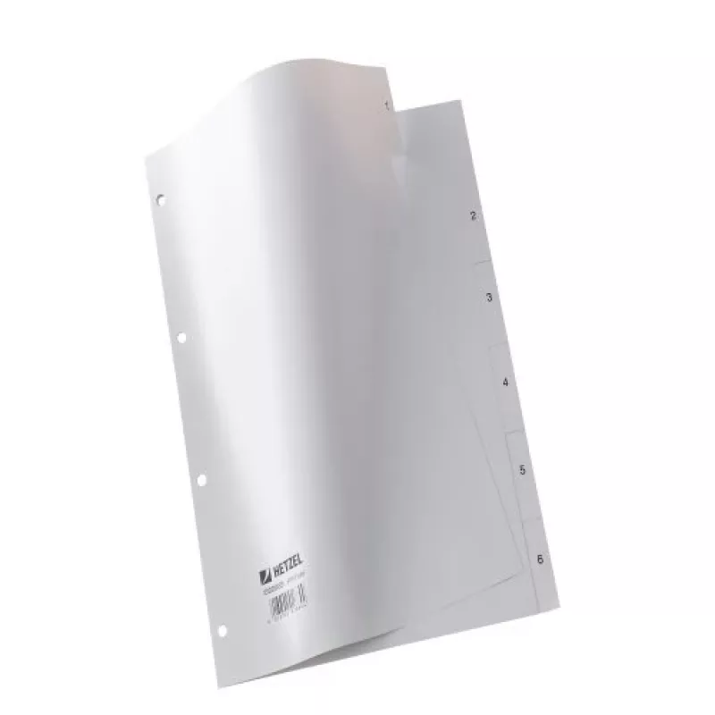 Rexel PP skirtukai, pilki, skaitmeniniai, Pilka, A4, 227 mm, 300 mm, 2 mm, 1 vnt.