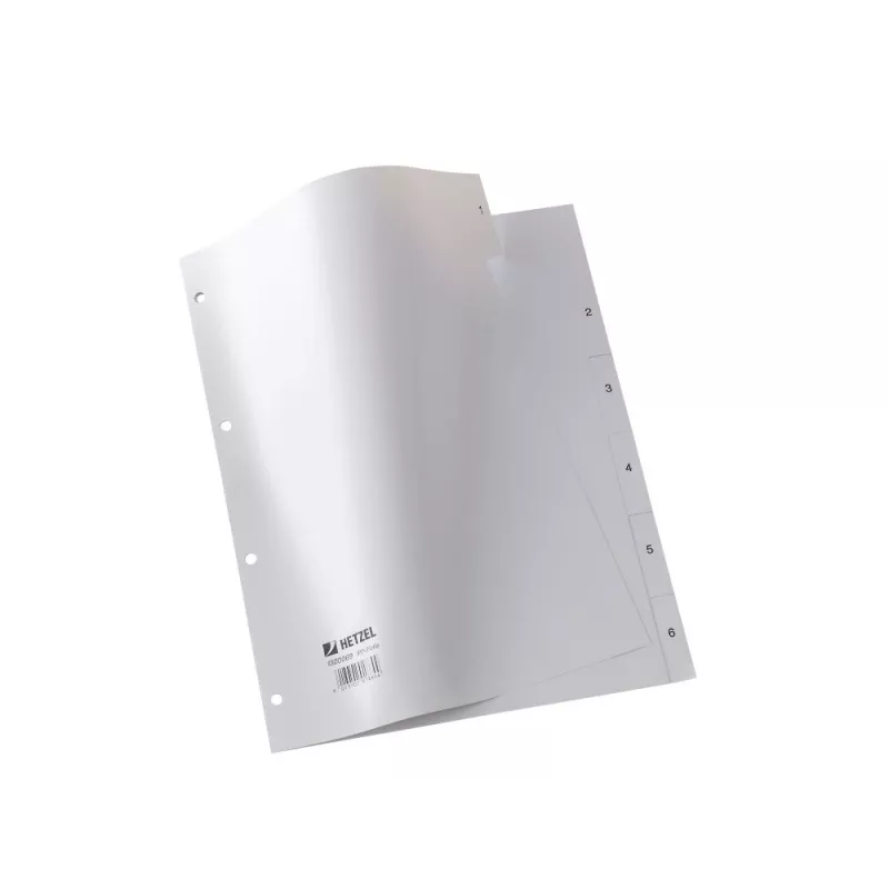 Rexel PP skirtukai, pilki, skaitmeniniai, Pilka, A4, 227 mm, 300 mm, 2 mm, 1 vnt.