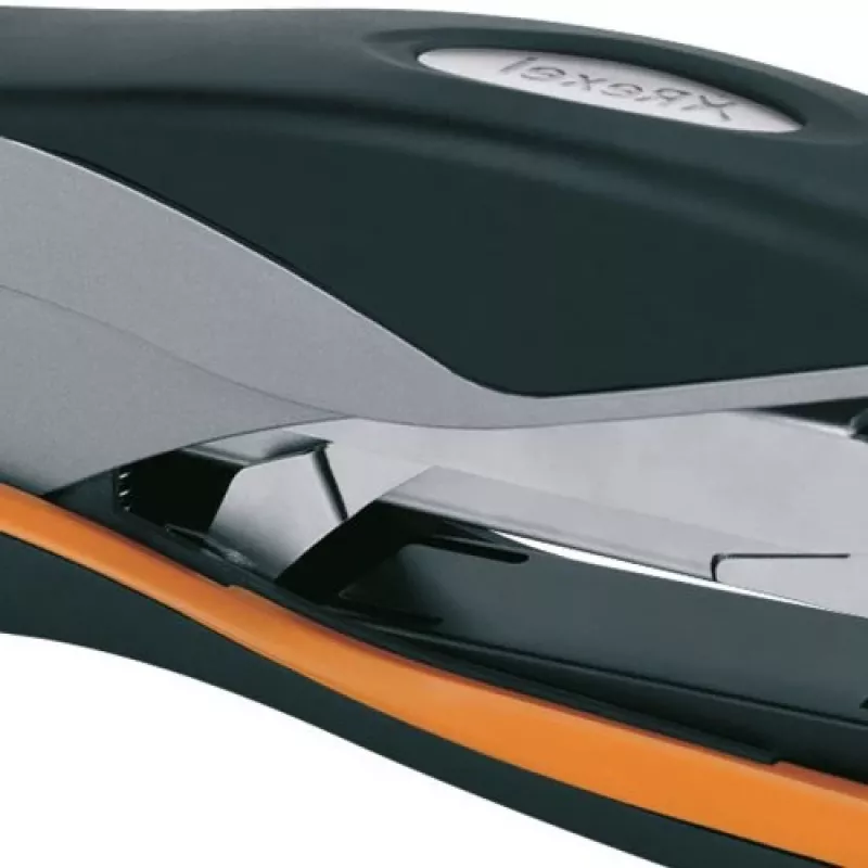 Rexel segiklis rankinis Optima 40 Low Force sidabrinis/juodas, 40 lapų, juoda, oranžinė, sidabrinė, metalas, 7 cm, 600 g, 40 x 190 x 80 mm