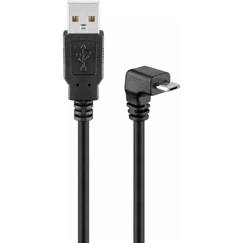 USB 2.0 Hi-Speed laidas Goobay 95343 90° juodas 1,8 m