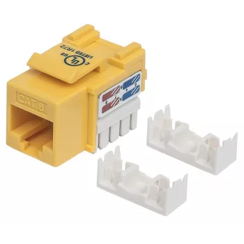 Intellinet Keystone Jack, Cat6, UTP, Punch-down, Geltona, Flat, Geltona, RJ-45, Female, 22/26, Cat6