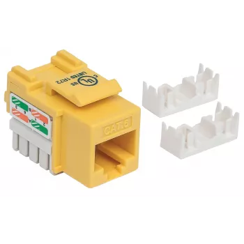 Intellinet Keystone Jack, Cat6, UTP, Punch-down, Geltona, Flat, Geltona, RJ-45, Female, 22/26, Cat6