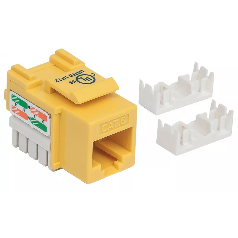 Intellinet Keystone Jack, Cat6, UTP, Punch-down, Geltona, Flat, Geltona, RJ-45, Female, 22/26, Cat6