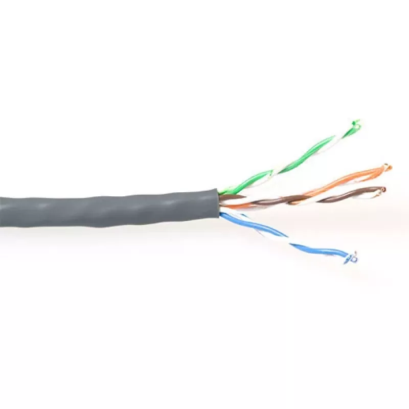 CAT5E U/UTP PVC vientisas kabelis ACT ES100H 100 m pilkas