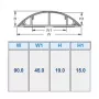 ACT apvalaus tipo PVC kabelių kanalas 90 mm, pilkas