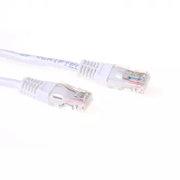 ACT baltas 20 metrų U/UTP CAT6A komutacinis kabelis su RJ45 jungtimis
