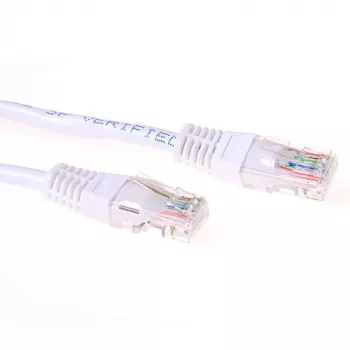 ACT baltas 1 metro U/UTP CAT6 komutacinis kabelis su RJ45 jungtimis