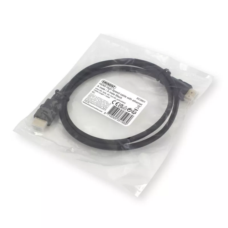 Ewent EC3901 HDMI kabelis 1 m HDMI Type A (Standartinis) Juoda