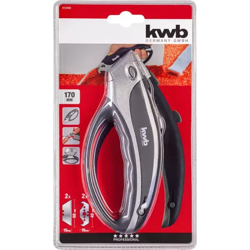 Utility Knife KWB 013400 Juoda Razor Blade 170mm Length 6cm Blade