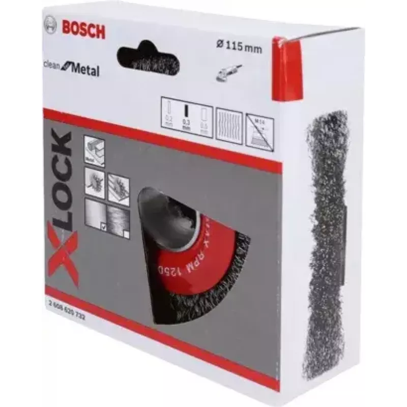 Bosch 2 608 620 732 kampinio šlifuoklio priedas Vielinis šepetys