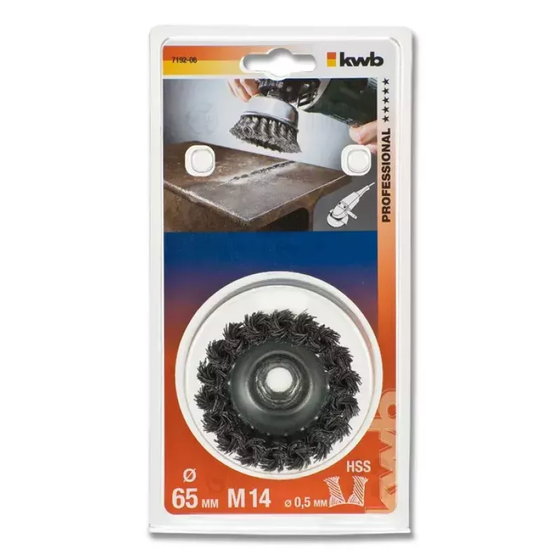 Puodelio formos šepetys KWB 719206 Vielinis ratukas 6,6 cm