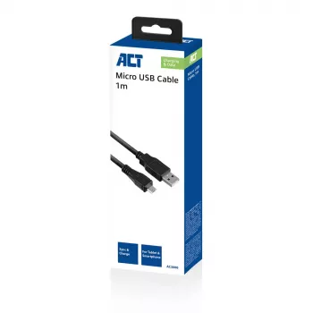 ACT USB 2.0 įkrovimo/duomenų kabelis A kištukas - mikro B kištukas 1 m