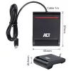 ACT išorinis USB-C išmaniųjų kortelių eID kortelių skaitytuvas, juodas