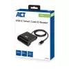 ACT išorinis USB-C išmaniųjų kortelių eID kortelių skaitytuvas, juodas
