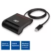 ACT išorinis USB-C išmaniųjų kortelių eID kortelių skaitytuvas, juodas