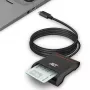 ACT išorinis USB-C išmaniųjų kortelių eID kortelių skaitytuvas, juodas