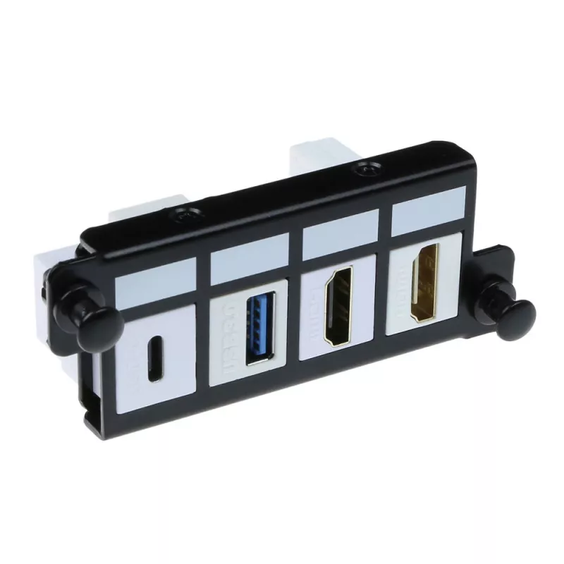 ACT adapterio plokštė 4 x keystone FTP, adapteris, juoda, 1 vnt.