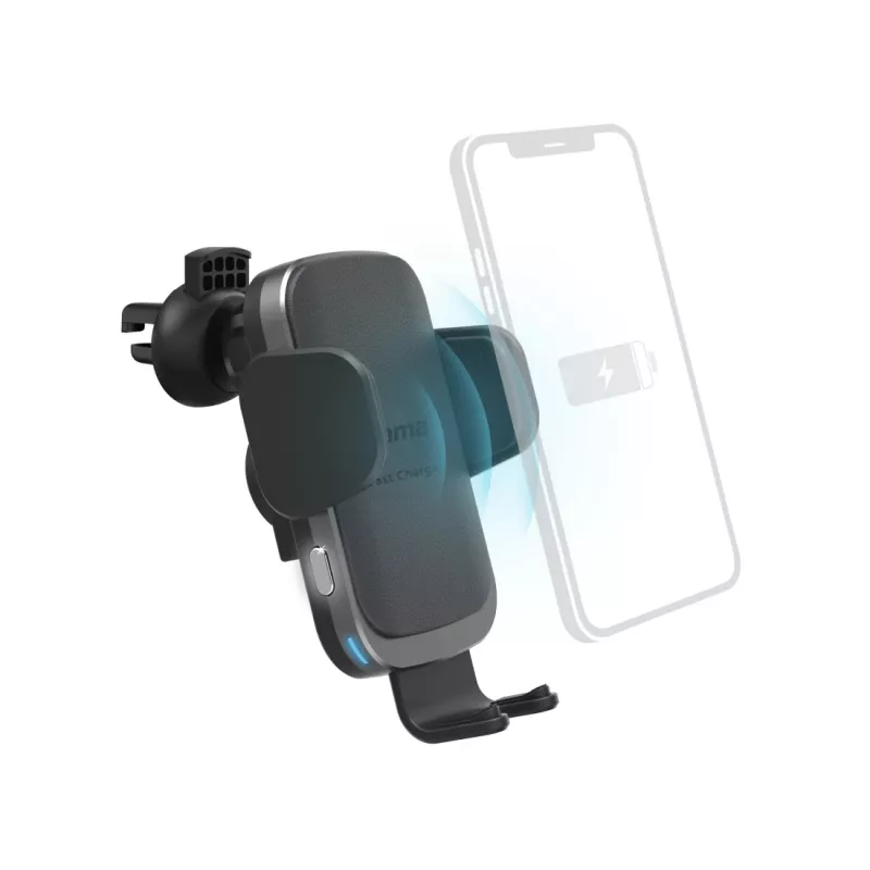 Hama FC10 Motion Smartphone Juoda, Metallic Cigar lighter Wireless charging Fast charging Auto