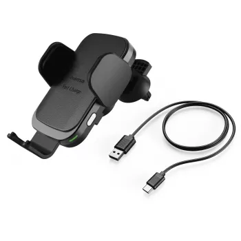 Hama FC10 Motion Smartphone Juoda, Metallic Cigar lighter Wireless charging Fast charging Auto