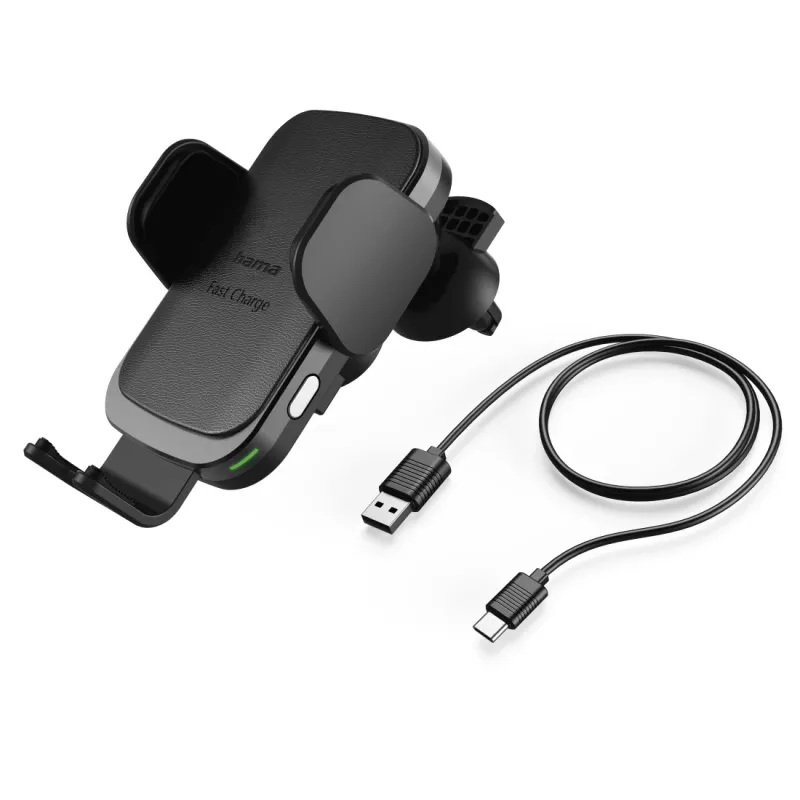 Hama FC10 Motion Smartphone Juoda, Metallic Cigar lighter Wireless charging Fast charging Auto