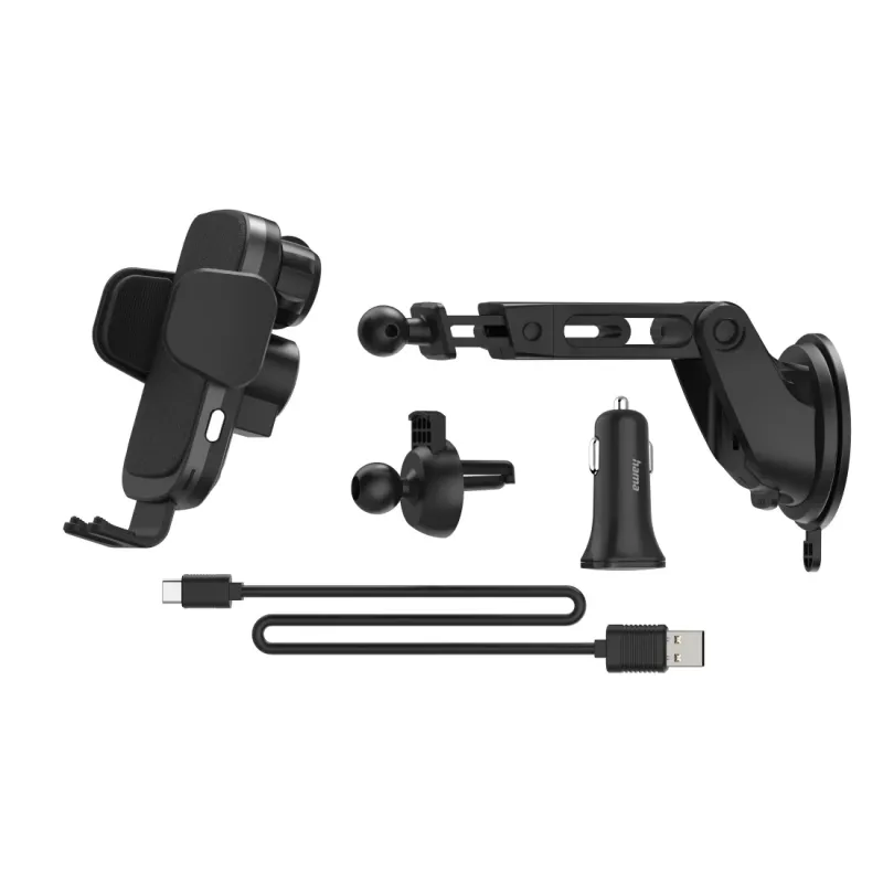Hama FC10 Motion Smartphone Juoda, Metallic Cigar lighter Wireless charging Fast charging Auto