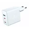 SWISSTEN kelioninis įkroviklis GaN 70W 2×USB-C greitas įkroviklis nešiojamiesiems kompiuteriams ir telefonams