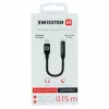 Garso adapteris SWISSTEN Lightning į 3,5 mm lizdą SW-LIGHT-3.5MM-BK, kabelis 0,15 m, juodas